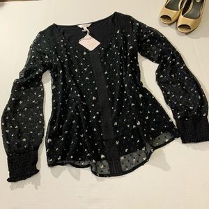 ❤️ LC Lauren Conrad Loose Black Blouse NWT